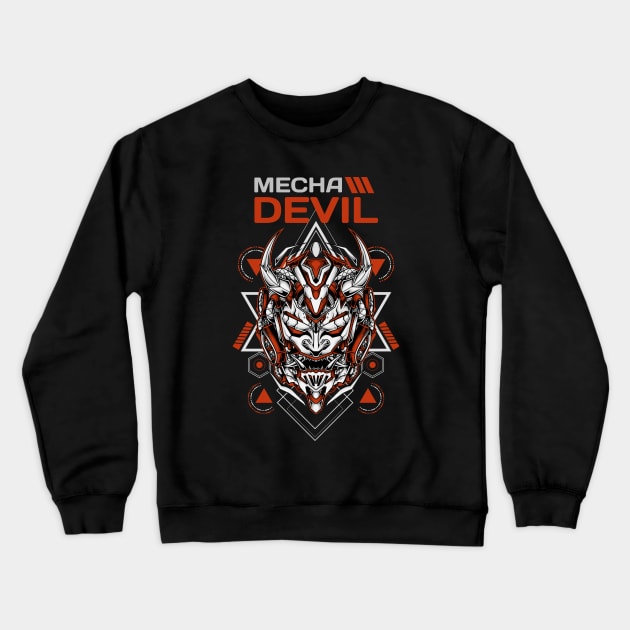 mecha devil mask Crewneck Sweatshirt by TheAwesomeShop